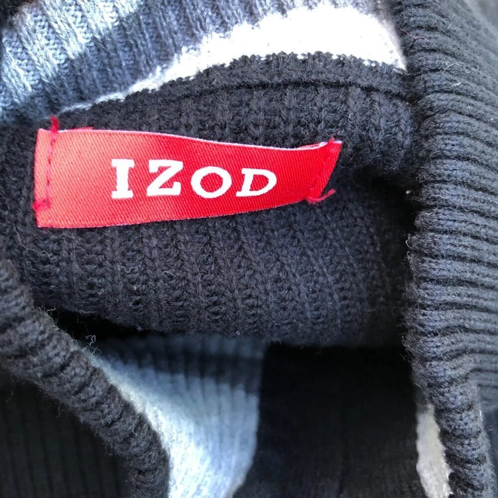 IZOD Ribbed Knit 1/4 Zip Sweater Men's MEDIUM Black Pullover Sweatshirt​​​ - Picture 3 of 7